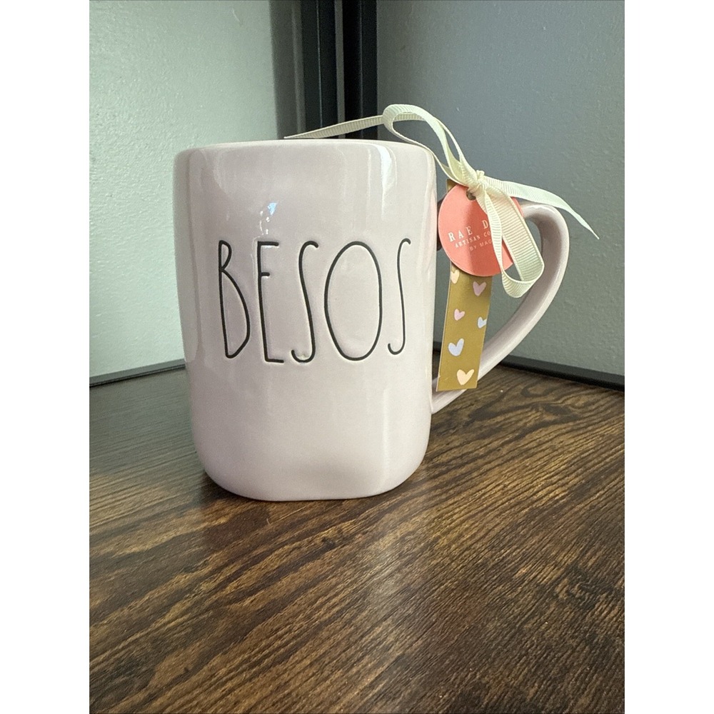 Rae Dunn Pink‎ Ceramic "Besos" Mug